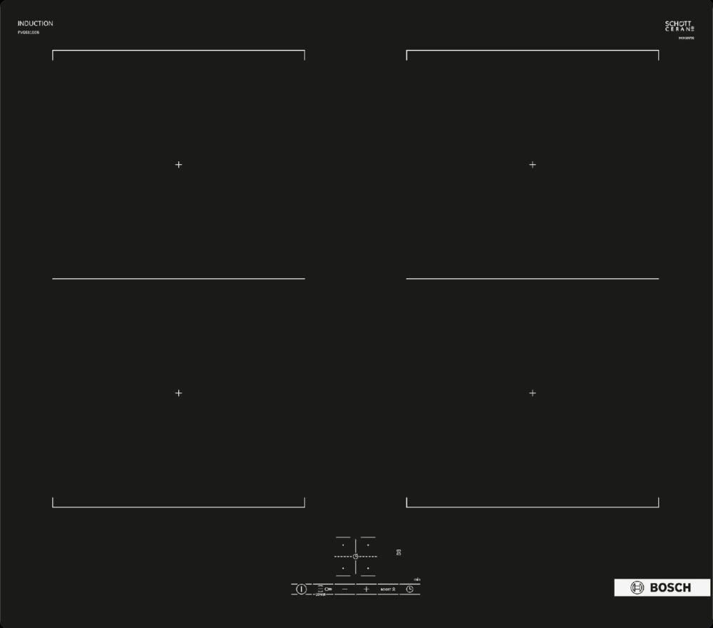 Bosch PVQ611BB6E 4 Piano cottura a induzione cm. 59 - vetroceramica nero