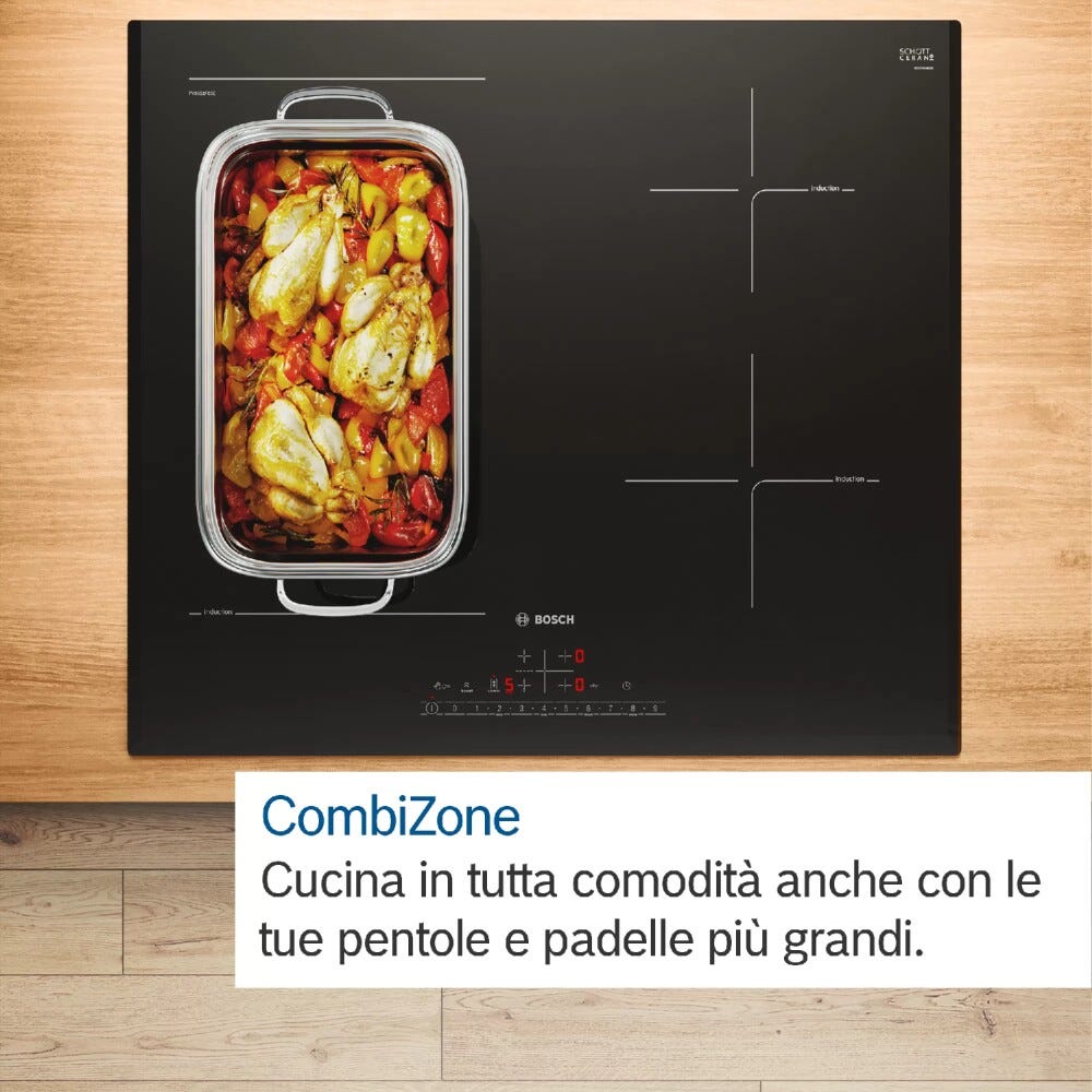 Bosch PVQ611BB6E 4 Piano cottura a induzione cm. 59 - vetroceramica nero