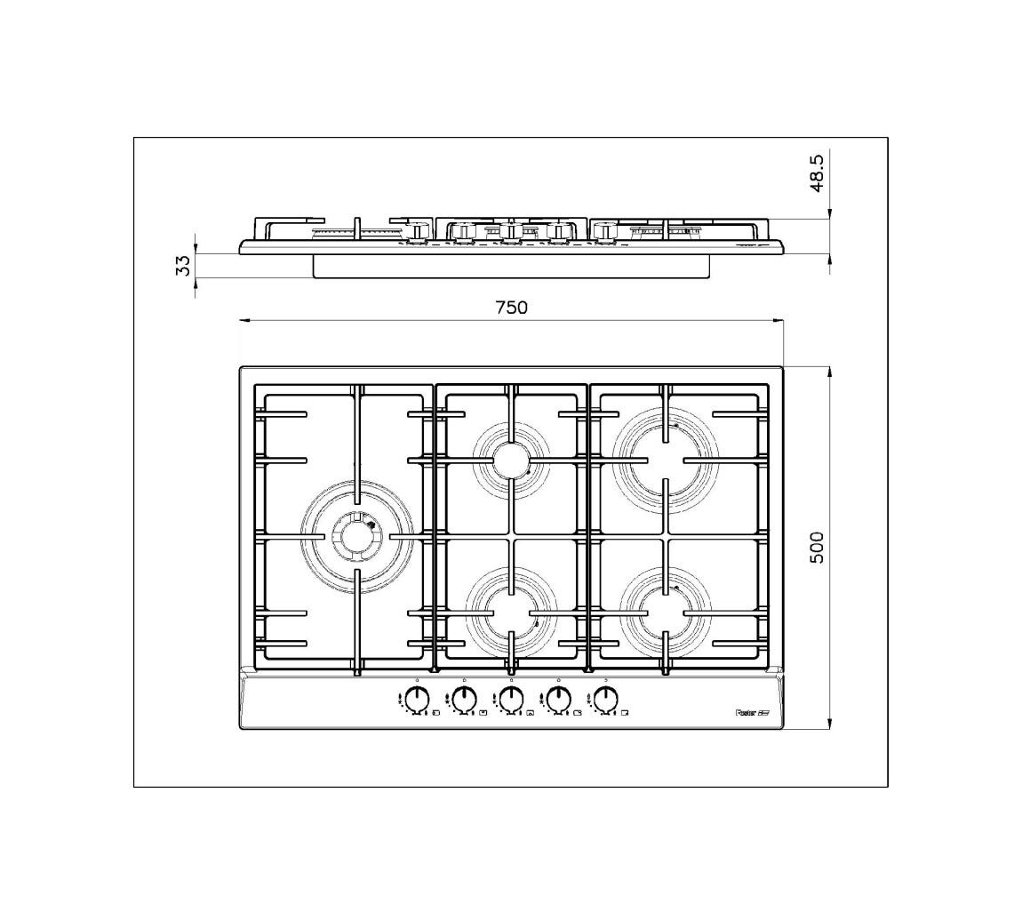 Foster 7018032 Power Piano cottura a gas cm 75 - inox spazzolato