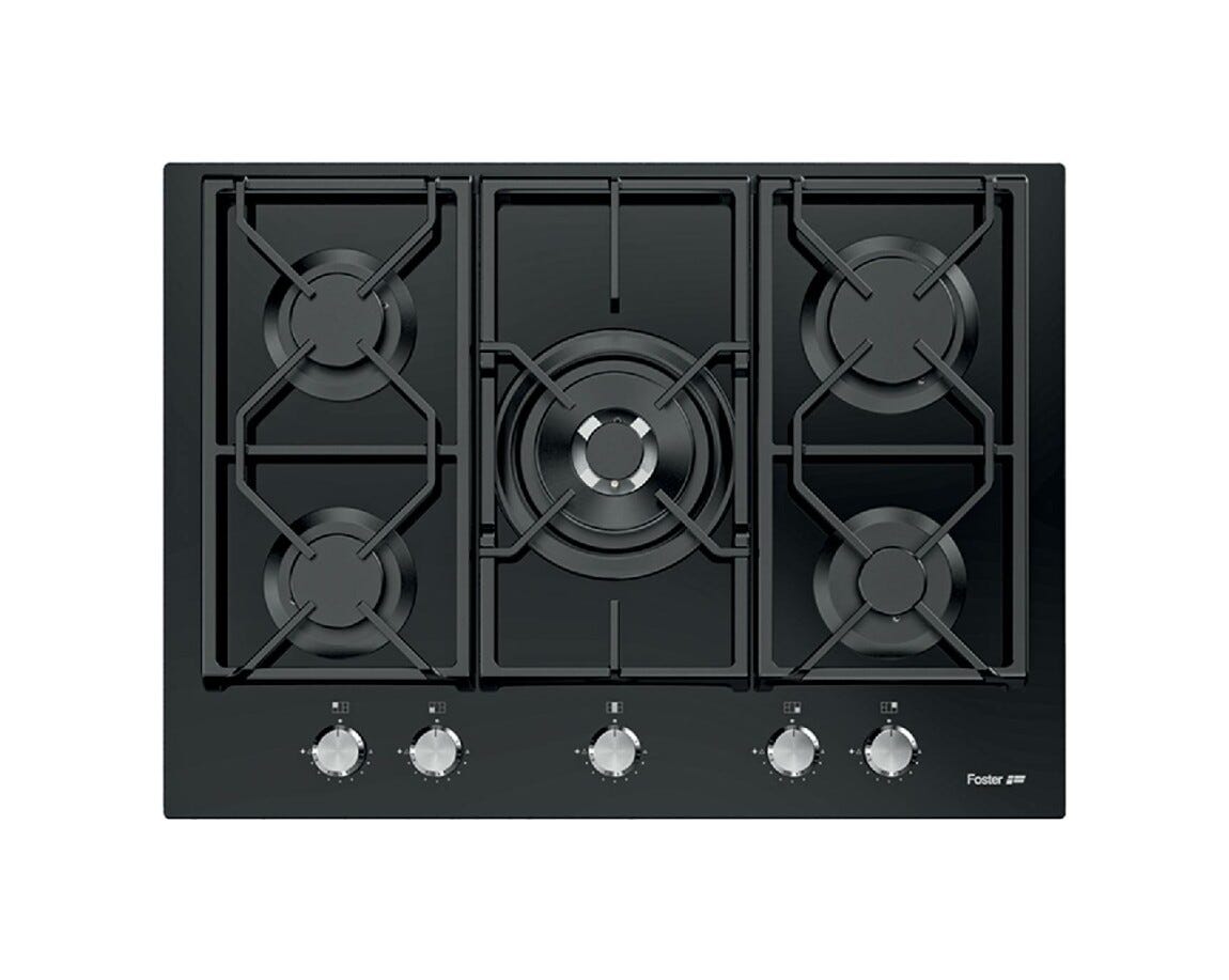 Foster 7042632 Power Glass Piano cottura a gas cm 70 - vetro nero