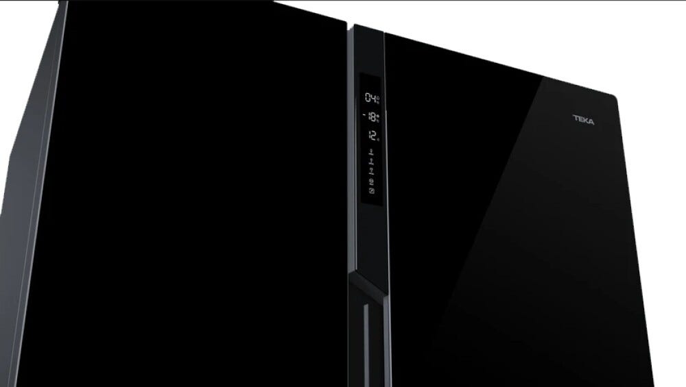 Teka RLF 85950 GBK Frigorifero con congelatore side by side con cantina vini cm. 91 h. 183 - lt. 548 - vetro nero