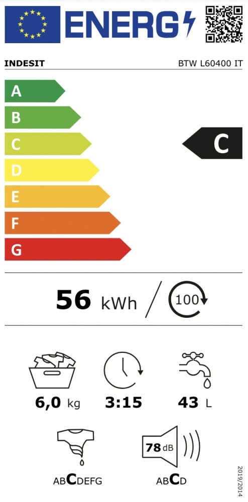 Indesit BTW L60400 IT Lavatrice a carica dall'alto cm. 40 - capacità 6 kg - bianco