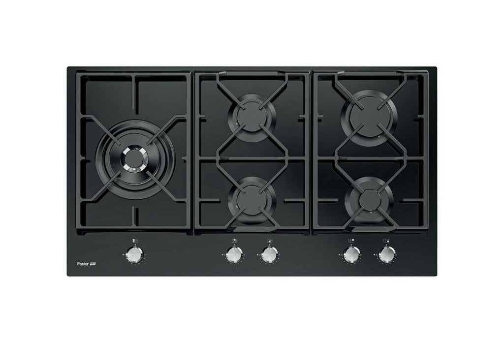 Foster 7044632 Power Glass Piano cottura a gas cm 90 - vetro nero