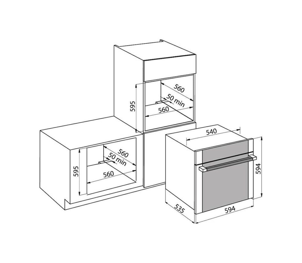 Foster 7131057 S4001 Forno elettrico multifunzione cm 60 - inox satinato/vetro nero