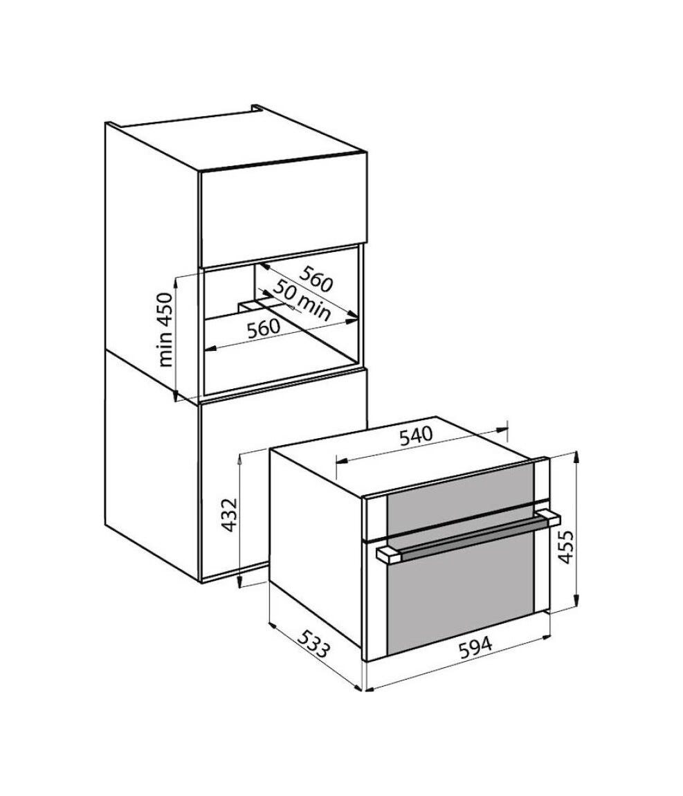 Foster 7136027 S4001 Forno combinato microonde cm 60 h 46 - inox satinato/vetro nero