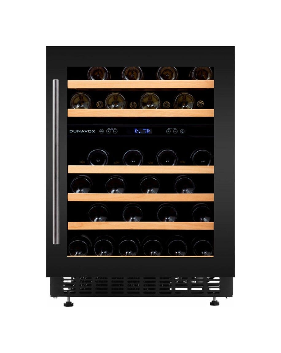 Dunavox DAUF-46.145DB Flow-46D Cantina vini da incasso cm. 60 - 46 bottiglie - nero