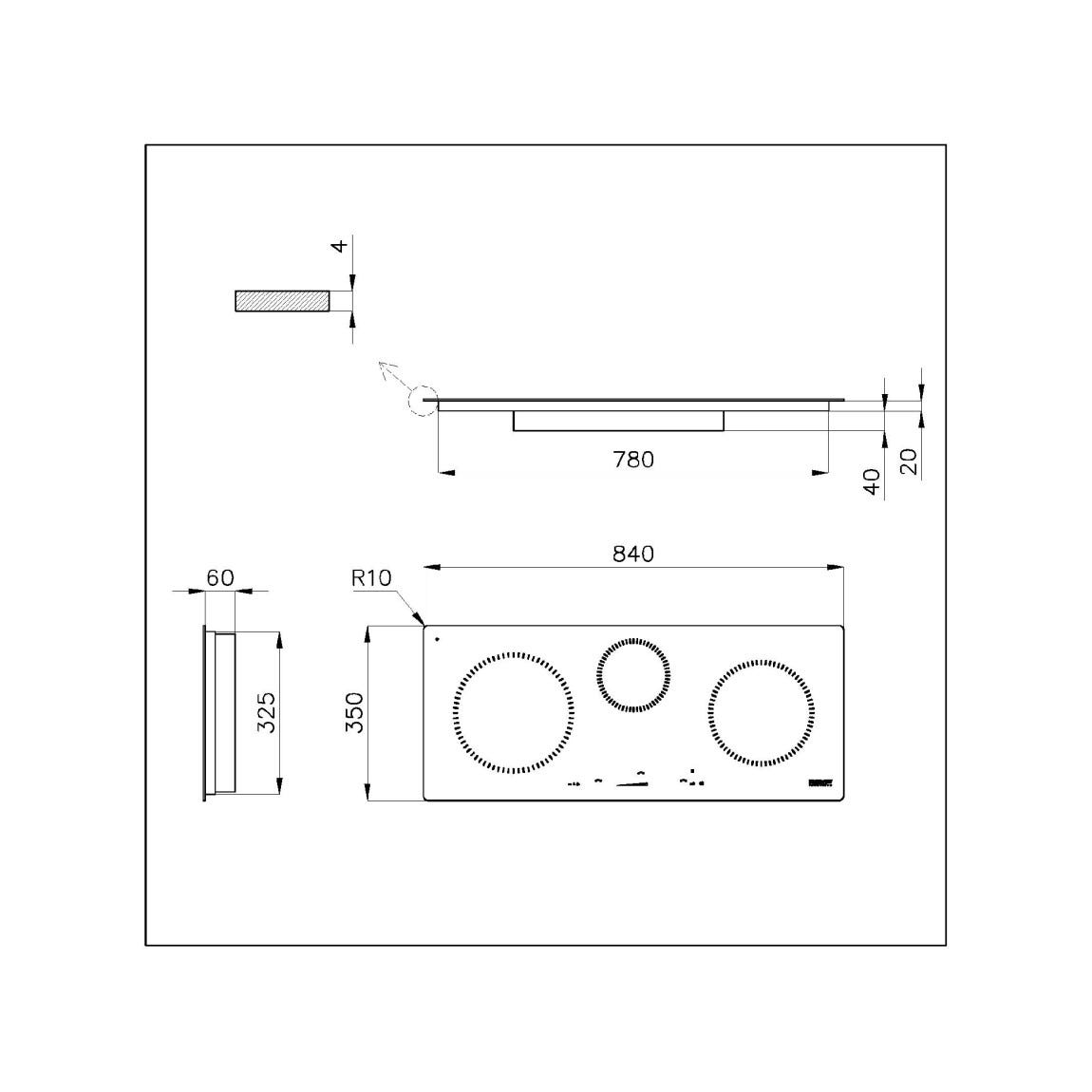 Foster 7374300 S1000 Piano cottura a induzione cm 84 - vetroceramica nero
