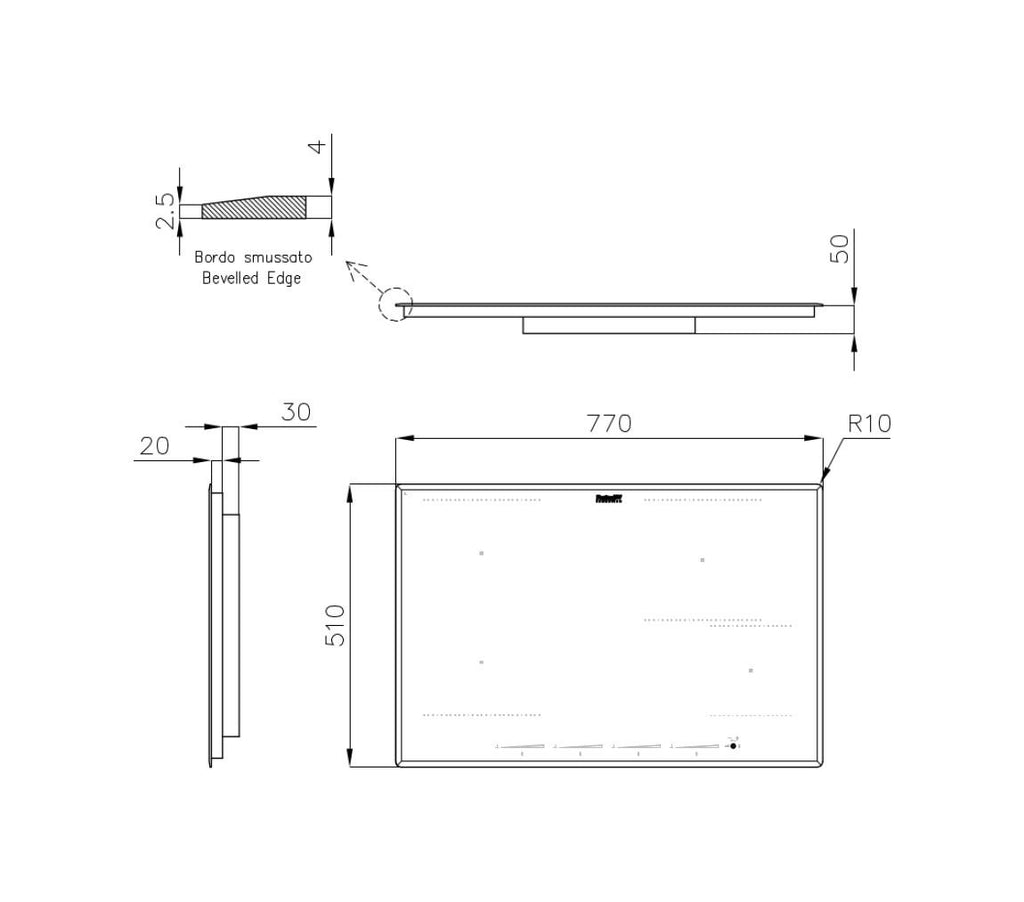 Foster 7382646 KE Piano cottura a induzione cm 77 - vetroceramica nero