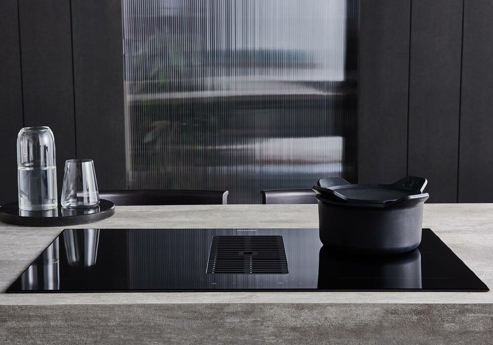 Foster 7392246 Arya Piano cottura a induzione cm 82 con cappa integrata - vetroceramica nero