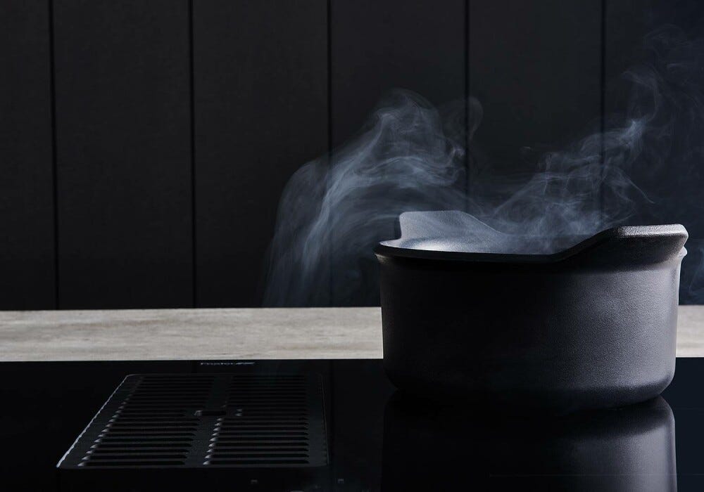 Foster 7392246 Arya Piano cottura a induzione cm 82 con cappa integrata - vetroceramica nero