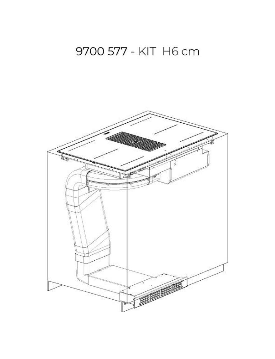 Foster 7392246 Arya Piano cottura a induzione cm 82 con cappa integrata - vetroceramica nero