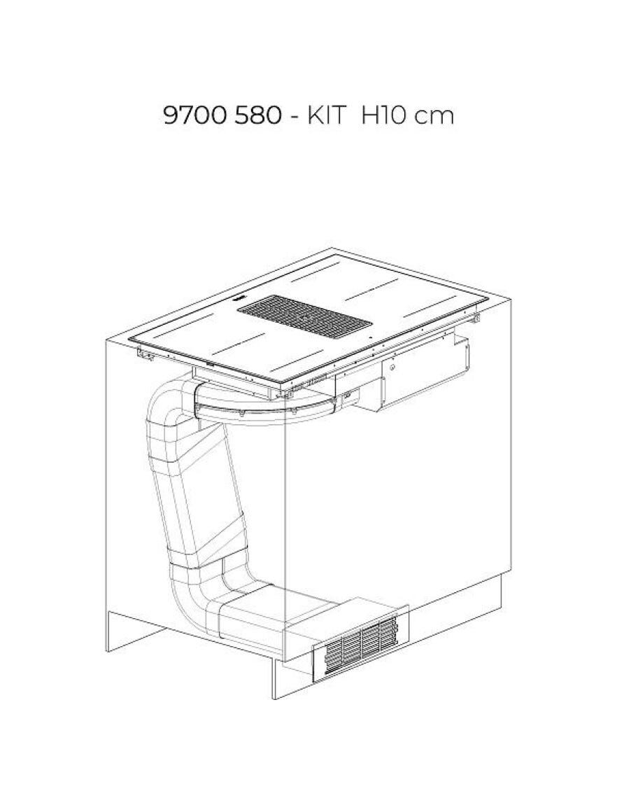 Foster 7392246 Arya Piano cottura a induzione cm 82 con cappa integrata - vetroceramica nero