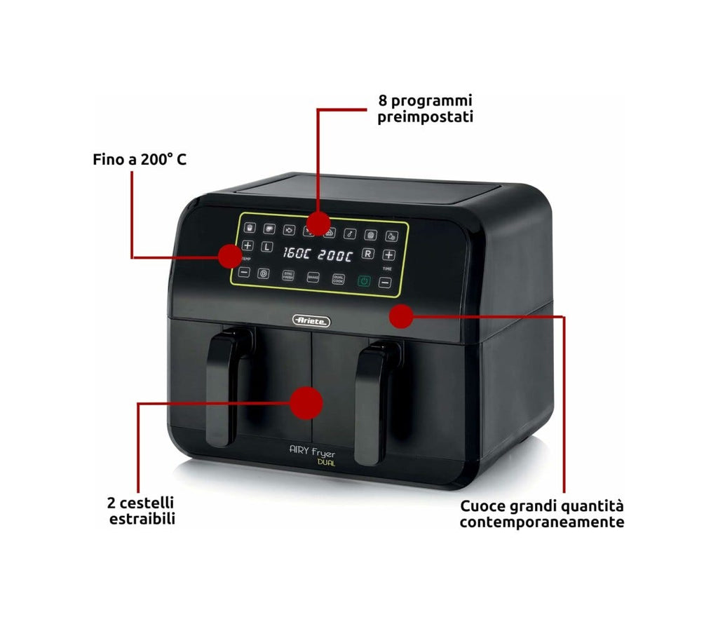 Ariete 4623/00 Friggitrice ad aria 8 lt - nero