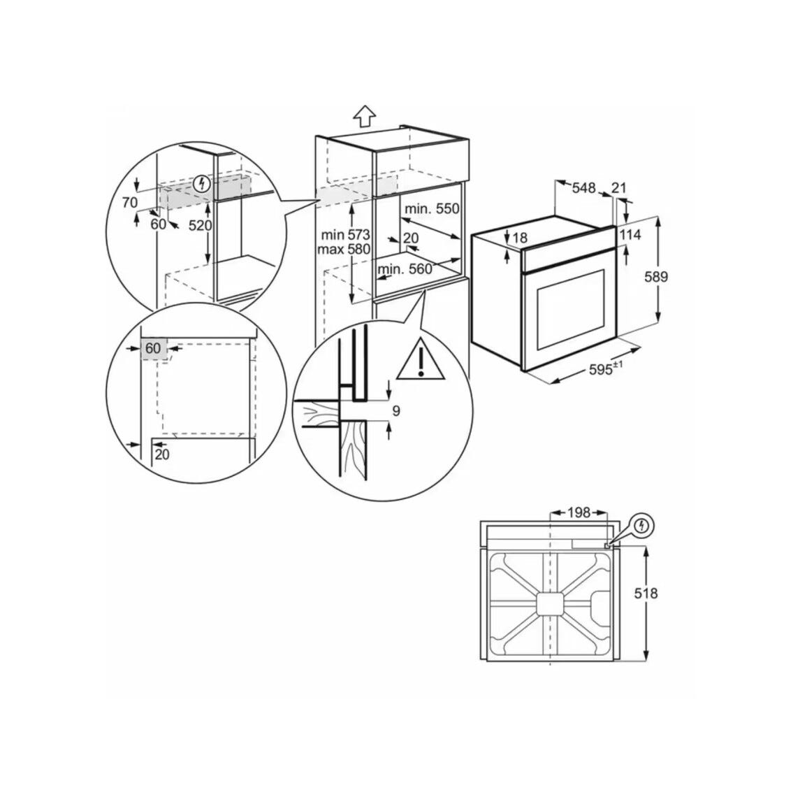 Electrolux EOH2H04K Serie 300 Forno elettrico multifunzione cm 60 - nero