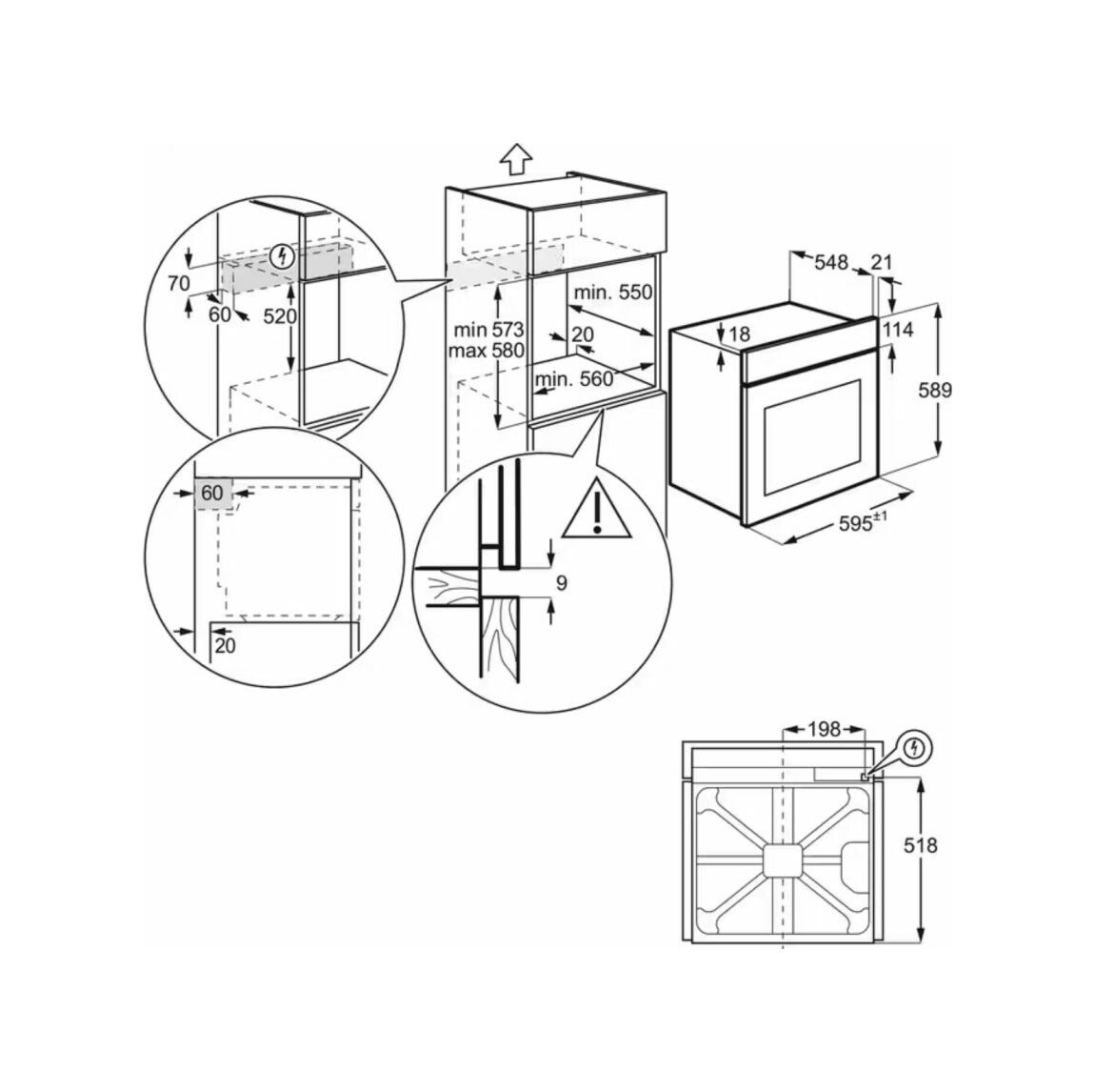 Electrolux EOM3H04X Serie 500 Forno elettrico multifunzione cm 60 - inox antimpronta