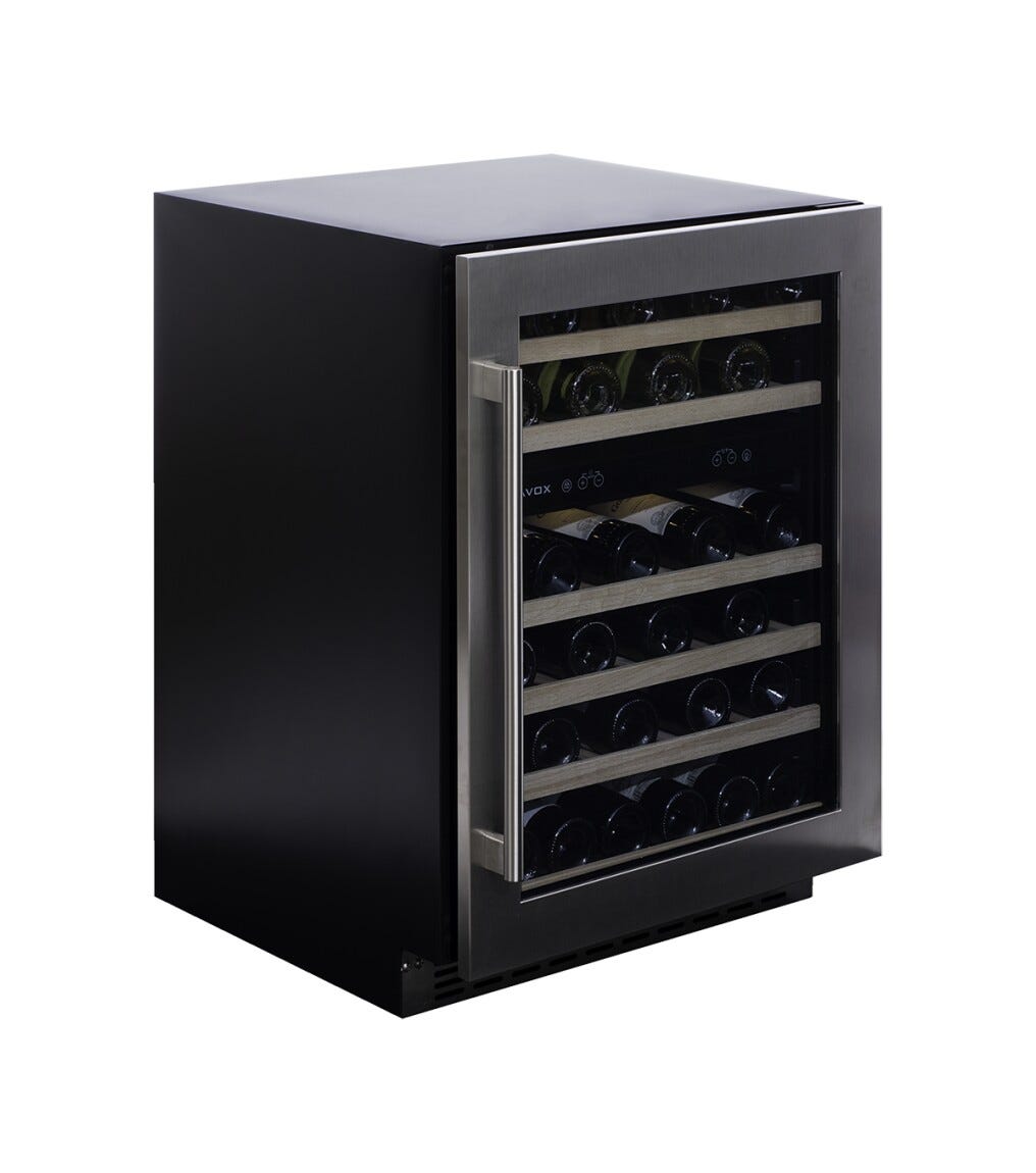 Dunavox DAUF-46.145DSS Flow-46D Cantina vini da incasso cm. 60 - 46 bottiglie - inox
