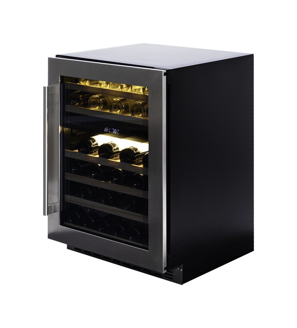 Dunavox DAUF-46.145DSS Flow-46D Cantina vini da incasso cm. 60 - 46 bottiglie - inox
