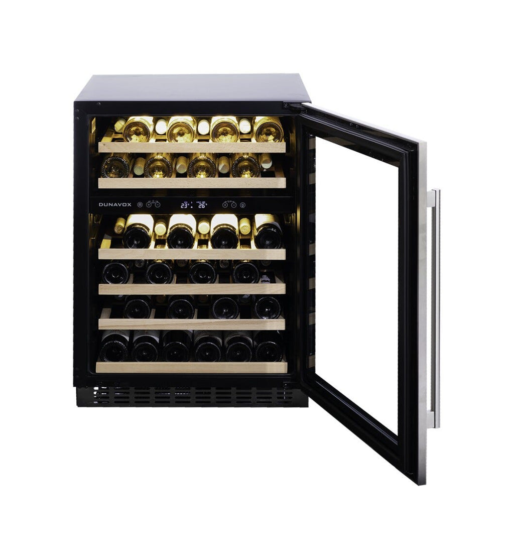 Dunavox DAUF-46.145DSS Flow-46D Cantina vini da incasso cm. 60 - 46 bottiglie - inox
