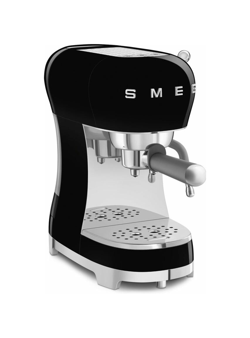 Smeg Selection ECF02BLEU 50's Style Macchina da caffè espresso manuale - nero lucido