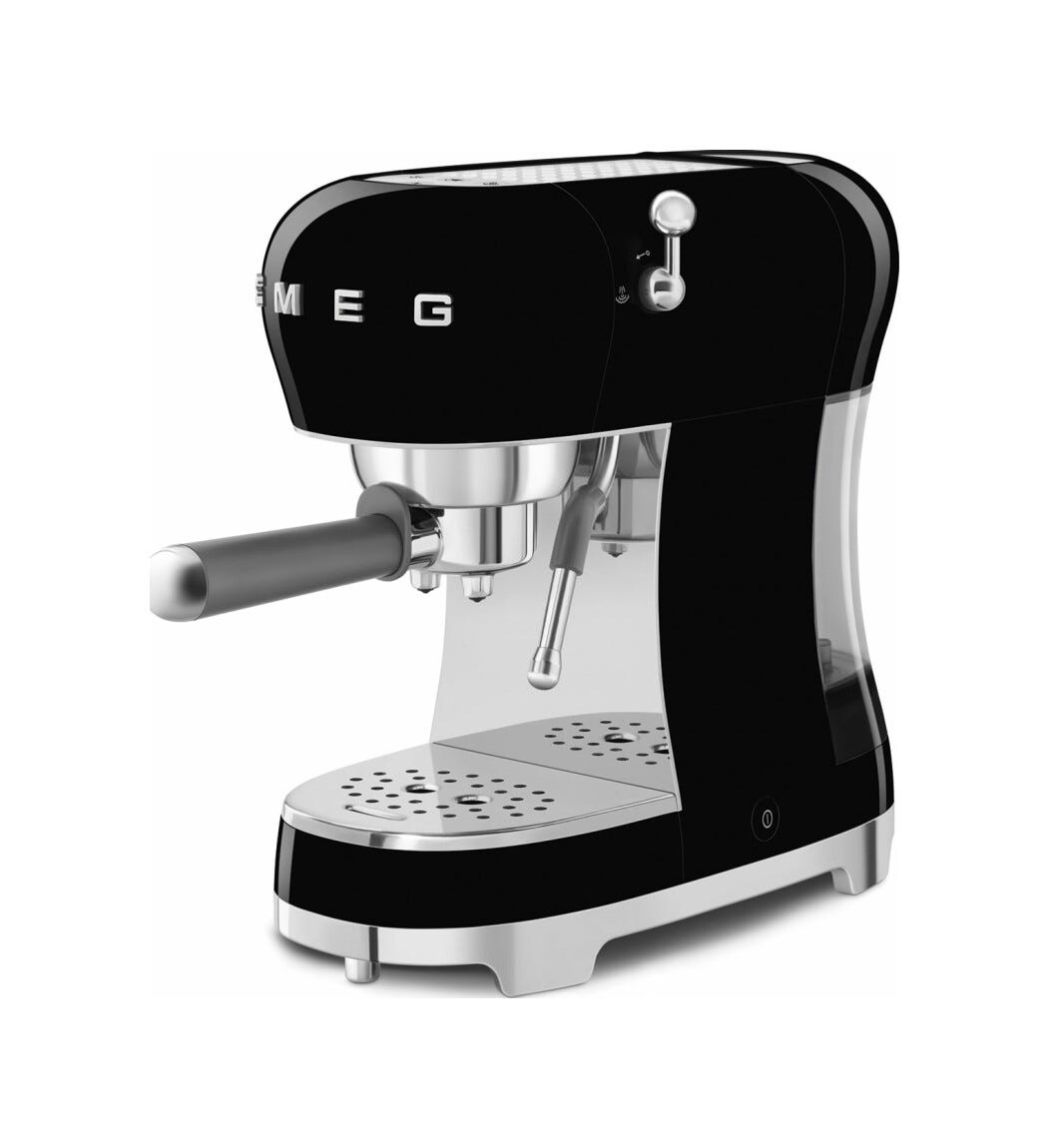 Smeg Selection ECF02BLEU 50's Style Macchina da caffè espresso manuale - nero lucido