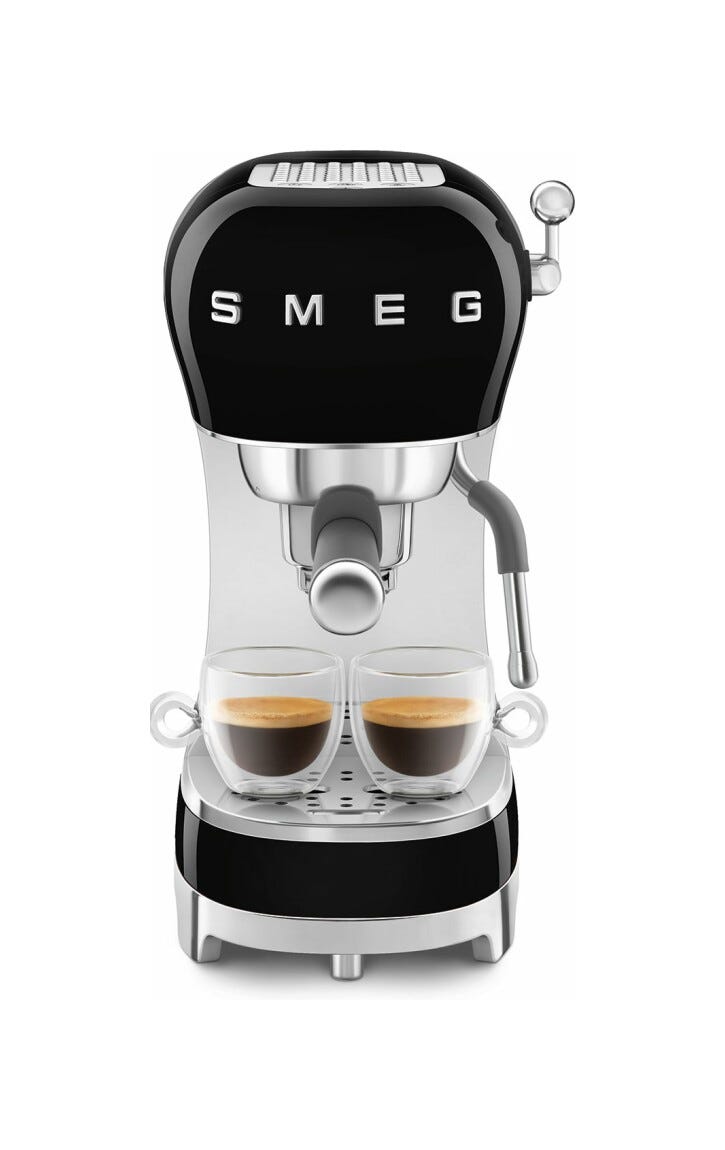 Smeg Selection ECF02BLEU 50's Style Macchina da caffè espresso manuale - nero lucido