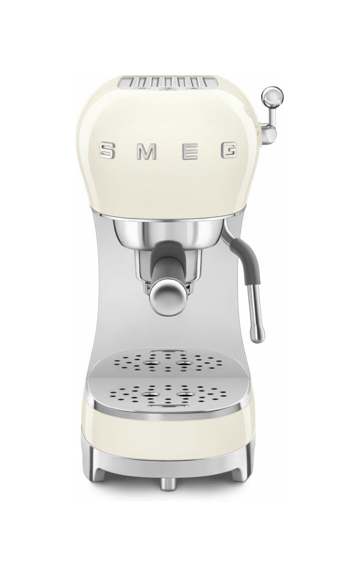 Smeg Selection ECF02CREU 50's Style Macchina da caffè espresso manuale - panna lucido