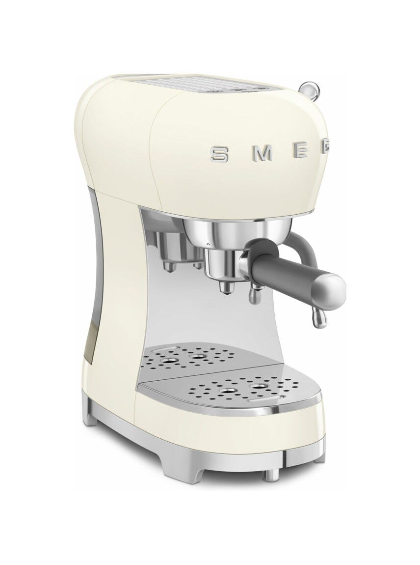 Smeg Selection ECF02CREU 50's Style Macchina da caffè espresso manuale - panna lucido