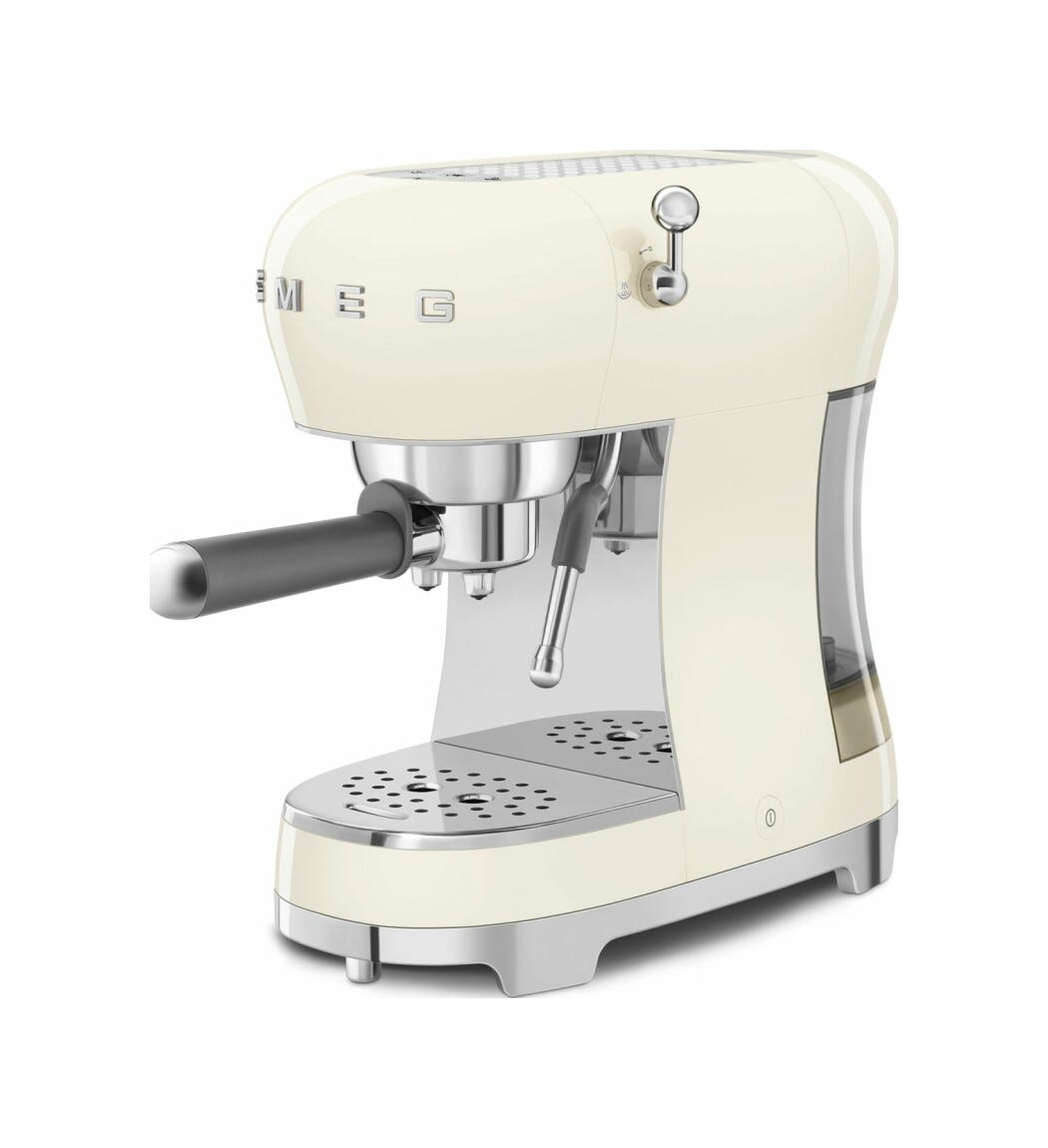 Smeg Selection ECF02CREU 50's Style Macchina da caffè espresso manuale - panna lucido