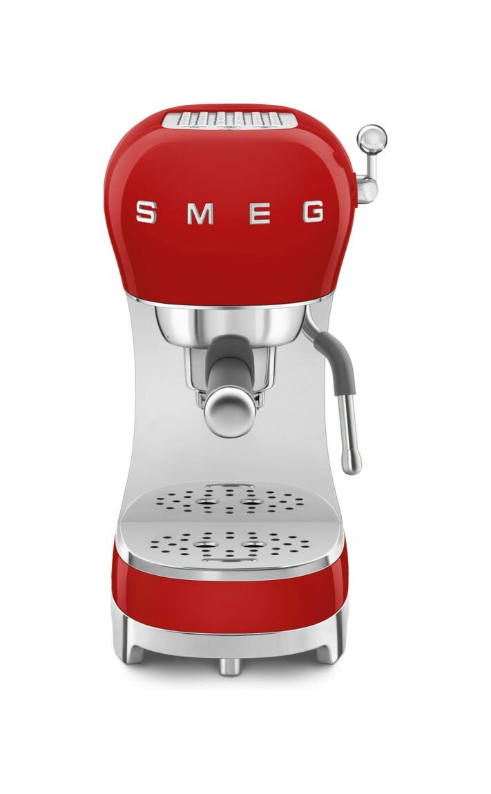 Smeg Selection ECF02RDEU 50's Style Macchina da caffè espresso manuale - rosso lucido