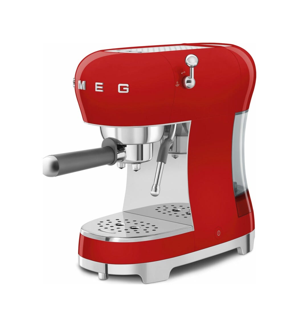 Smeg Selection ECF02RDEU 50's Style Macchina da caffè espresso manuale - rosso lucido