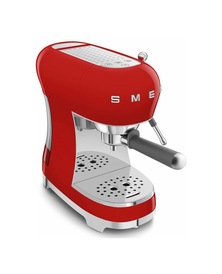 Smeg Selection ECF02RDEU 50's Style Macchina da caffè espresso manuale - rosso lucido