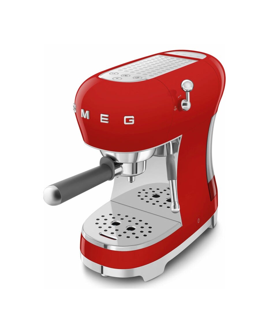 Smeg Selection ECF02RDEU 50's Style Macchina da caffè espresso manuale - rosso lucido