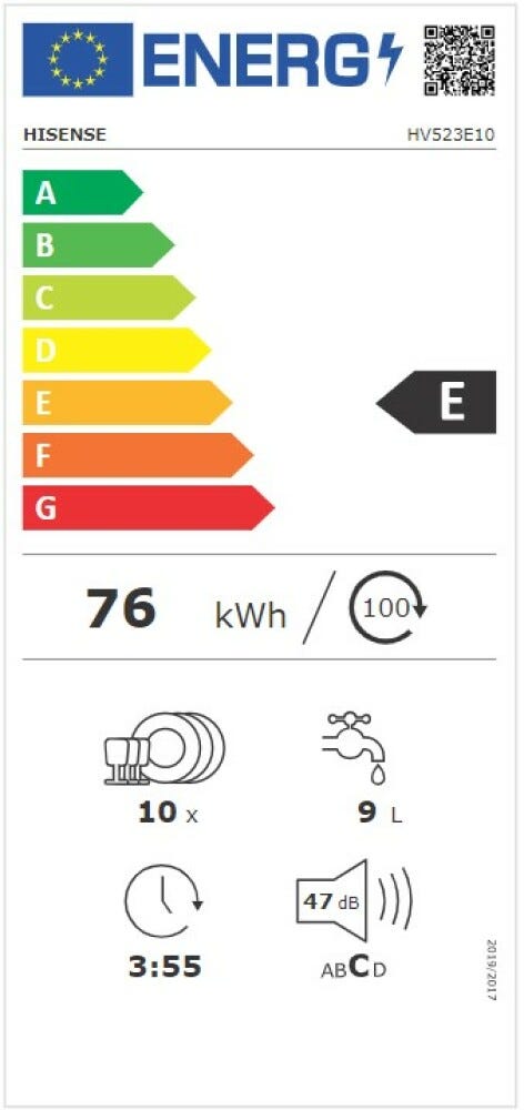 Hisense HV523E10 Lavastoviglie integrata totale cm. 45 - 10 coperti