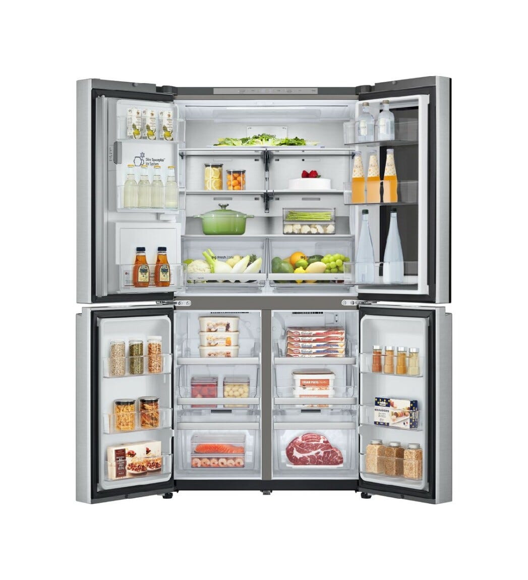 LG GMG960MBJE InstaView Frigorifero con congelatore 4 porte - cm. 91 h. 179 - lt. 638 - metal sorbet
