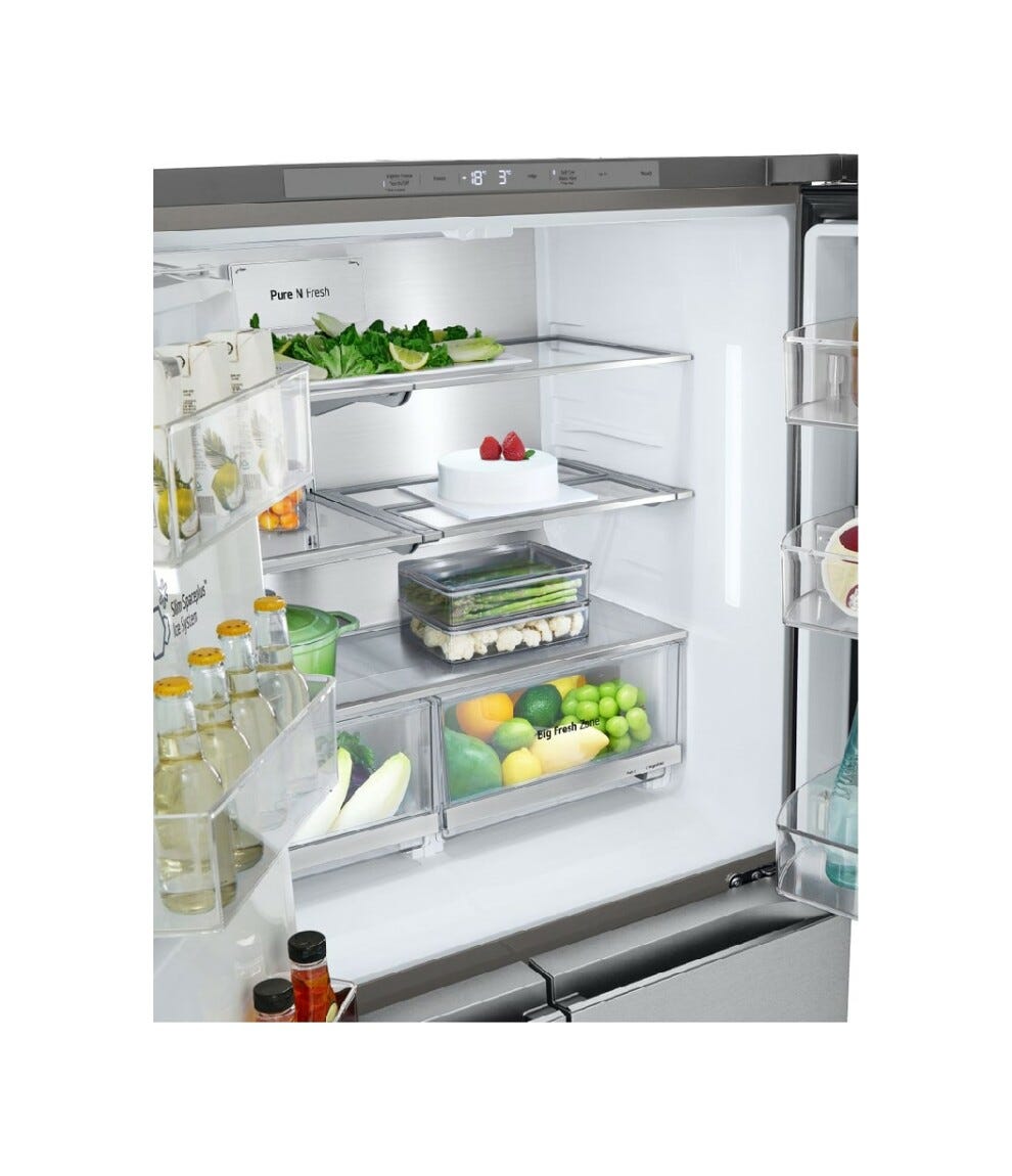 LG GMG960MBJE InstaView Frigorifero con congelatore 4 porte - cm. 91 h. 179 - lt. 638 - metal sorbet