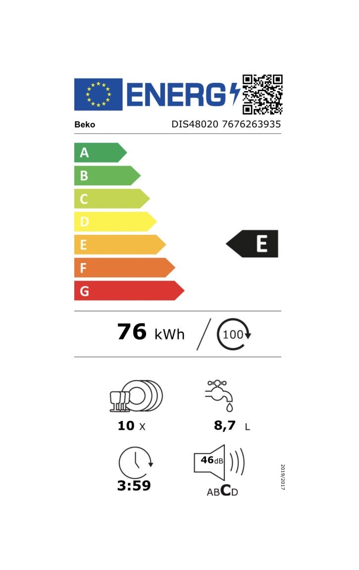 Beko DIS48020 Lavastoviglie integrata totale cm. 45 - 10 coperti