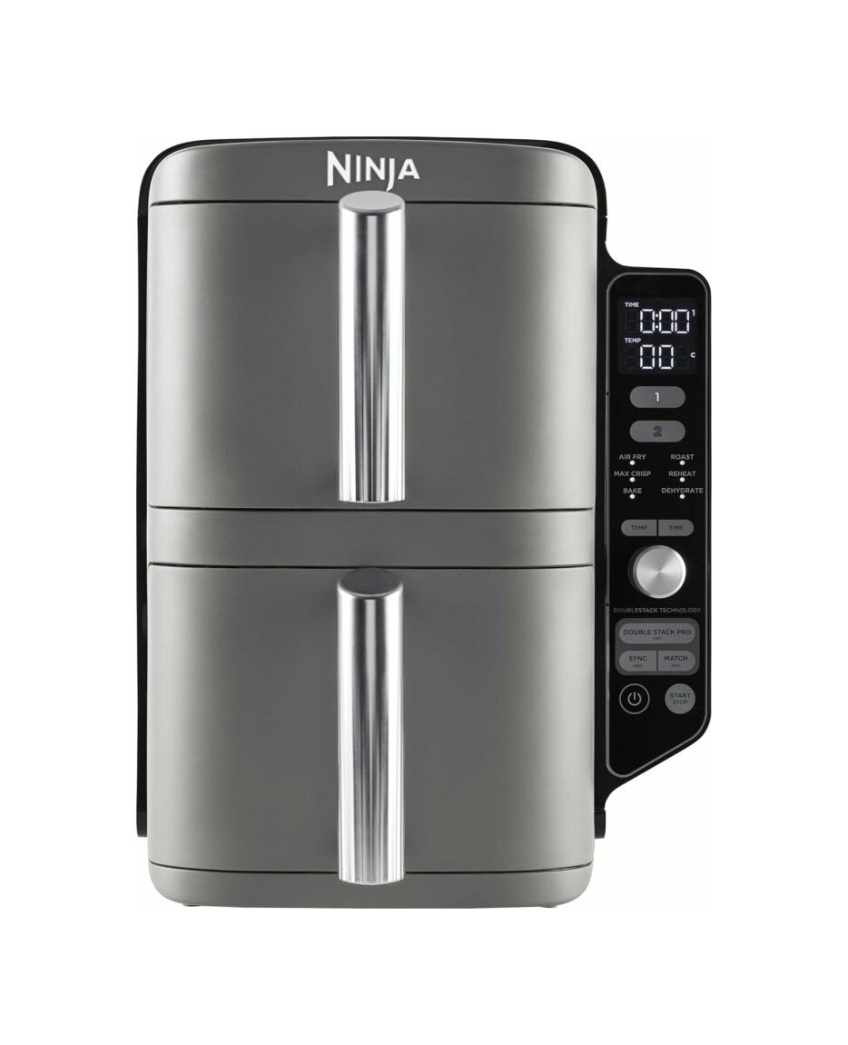 Ninja SL400EU Double Stack XL Friggitrice ad aria doppio cestello verticale 9,5 l - grigio