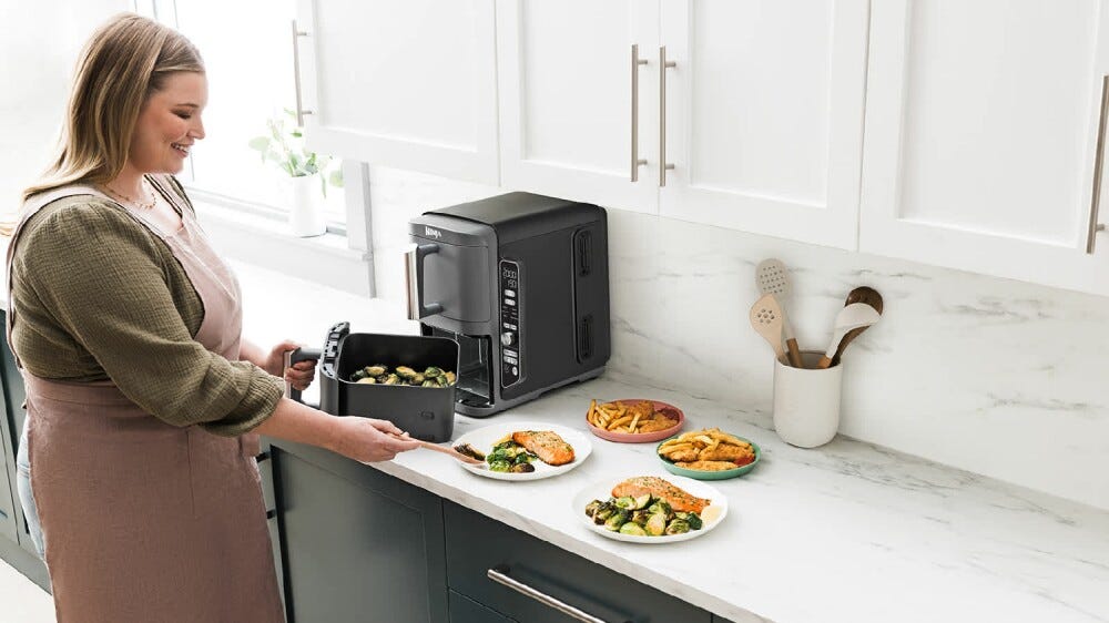 Ninja SL400EU Double Stack XL Friggitrice ad aria doppio cestello verticale 9,5 l - grigio