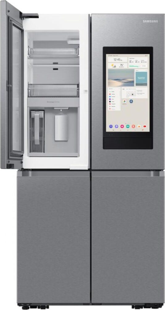 Samsung RF65DG9H0ESREF Family Hub™ AI Frigorifero con congelatore 4 porte a libera installazione cm. 91 h. 183 - lt. 636 - inox spazzolato