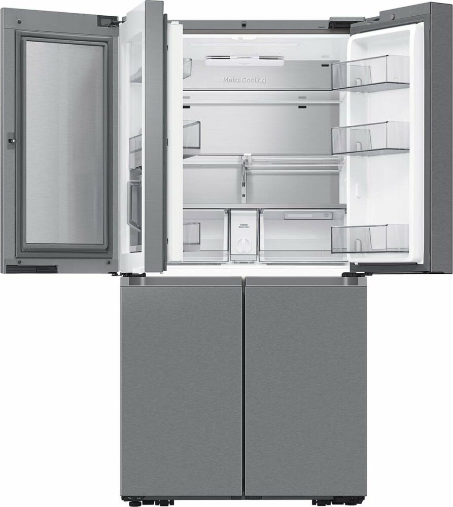 Samsung RF65DG9H0ESREF Family Hub™ AI Frigorifero con congelatore 4 porte a libera installazione cm. 91 h. 183 - lt. 636 - inox spazzolato