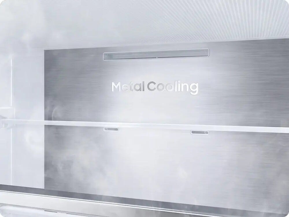 Samsung RB53DG706BS9EF FIRST 75 AI Frigorifero con congelatore a libera installazione cm. 76 h. 203 - lt. 538 - metal inox
