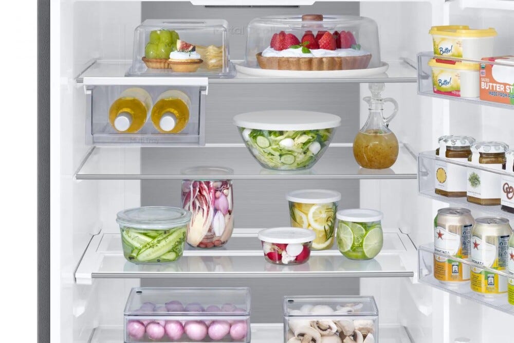 Samsung RB53DG706BS9EF FIRST 75 AI Frigorifero con congelatore a libera installazione cm. 76 h. 203 - lt. 538 - metal inox