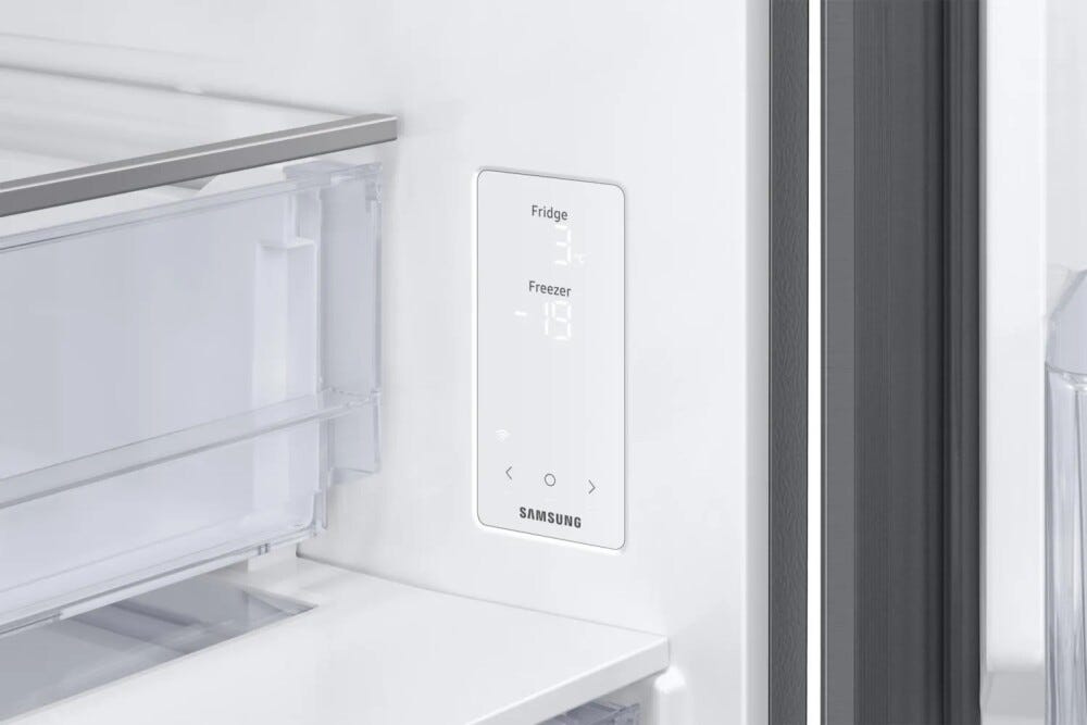 Samsung RB53DG706BS9EF FIRST 75 AI Frigorifero con congelatore a libera installazione cm. 76 h. 203 - lt. 538 - metal inox