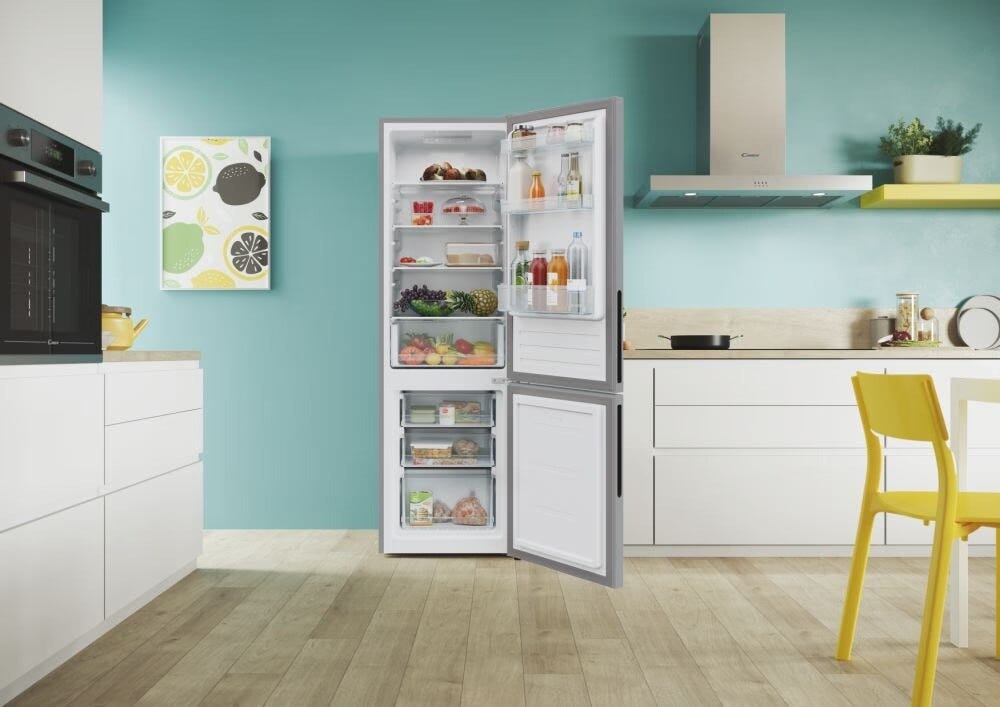 Candy CCT3L517ES Frigorifero con congelatore a libera installazione - cm. 55 h 176 - lt. 260 - inox