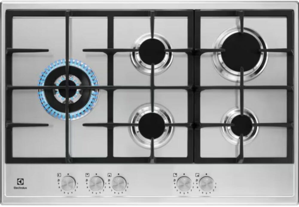 Electrolux KGS75662SX SlimLine 600 Piano cottura a gas cm. 75 - inox antimpronta