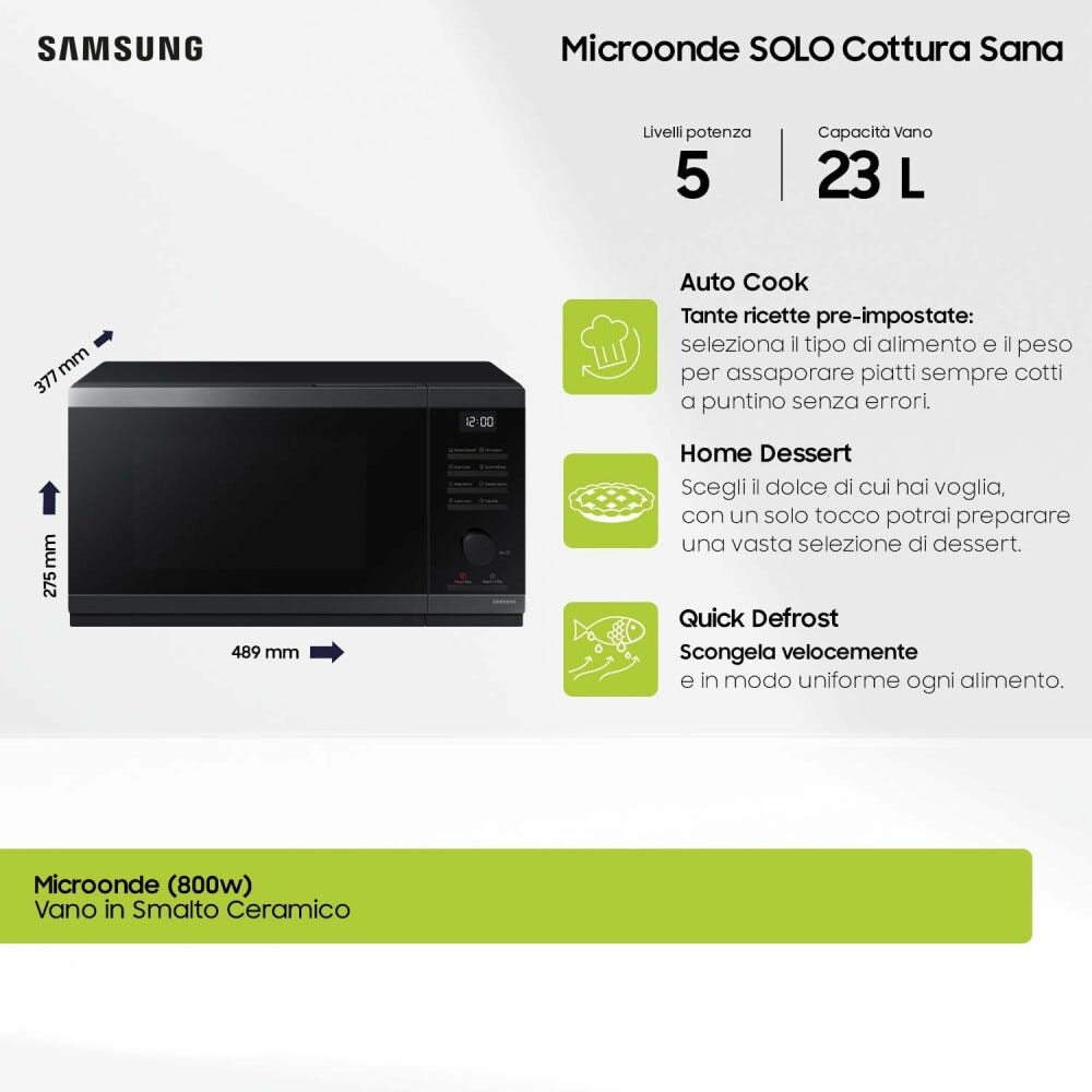 Samsung MS23DG4504AGE1 Forno microonde cm. 49 - nero
