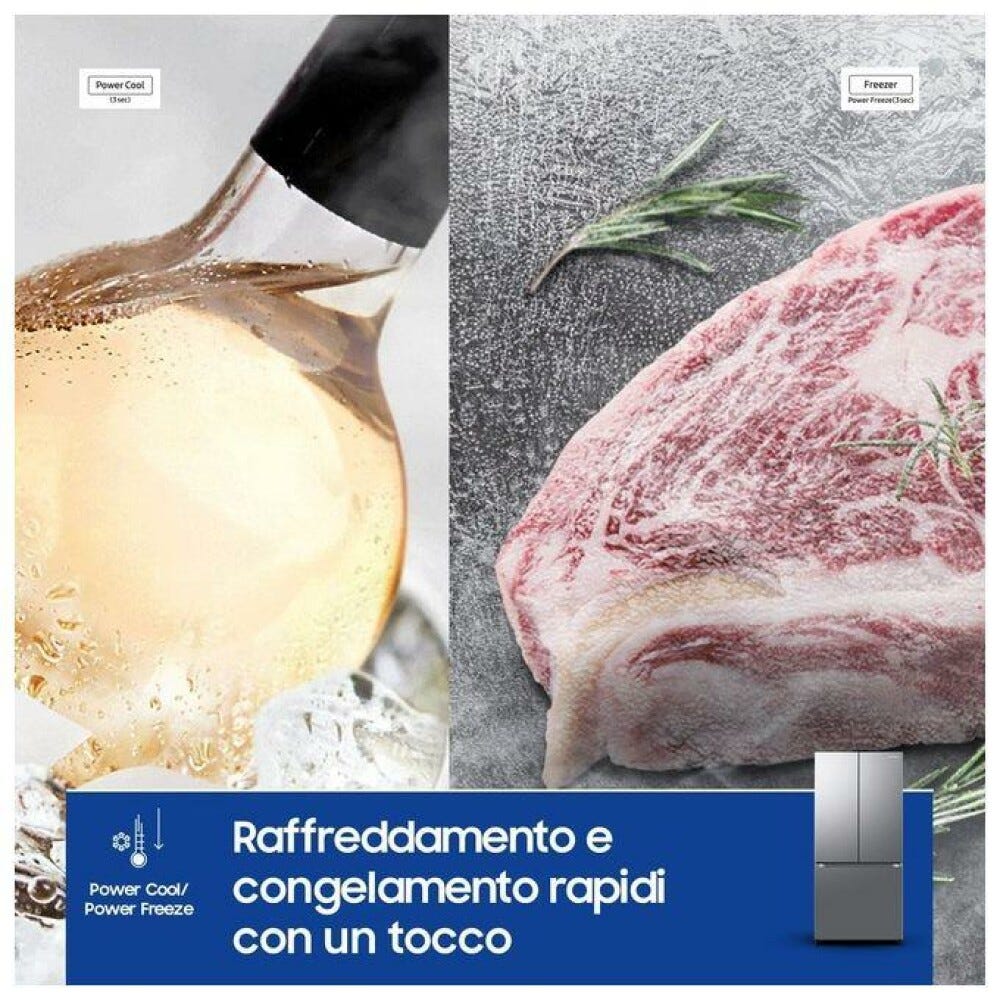 Samsung RF50C510ES9 Frigorifero con congelatore a libera installazione french door cm. 82 h. 177 - lt. 496 - refined inox