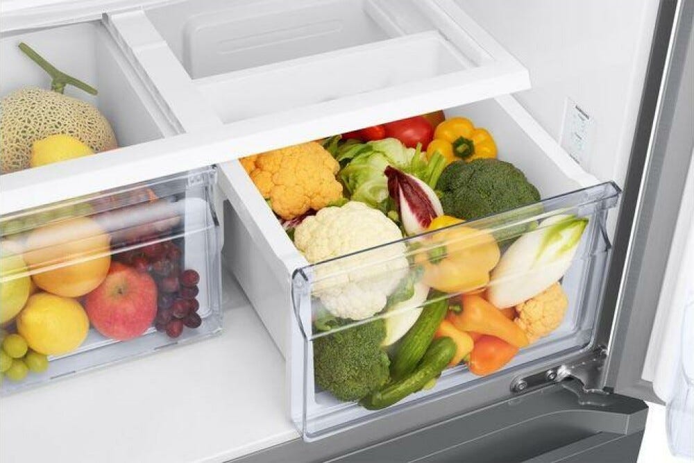 Samsung RF50C510ES9 Frigorifero con congelatore a libera installazione french door cm. 82 h. 177 - lt. 496 - refined inox