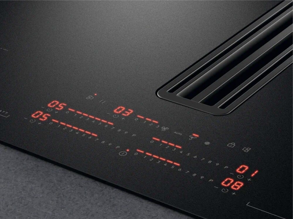 AEG NCP84C01AZ Piano ad induzione con cappa integrata 83 cm, SaphirMatt, Hob2Hood, vetroceramica nero