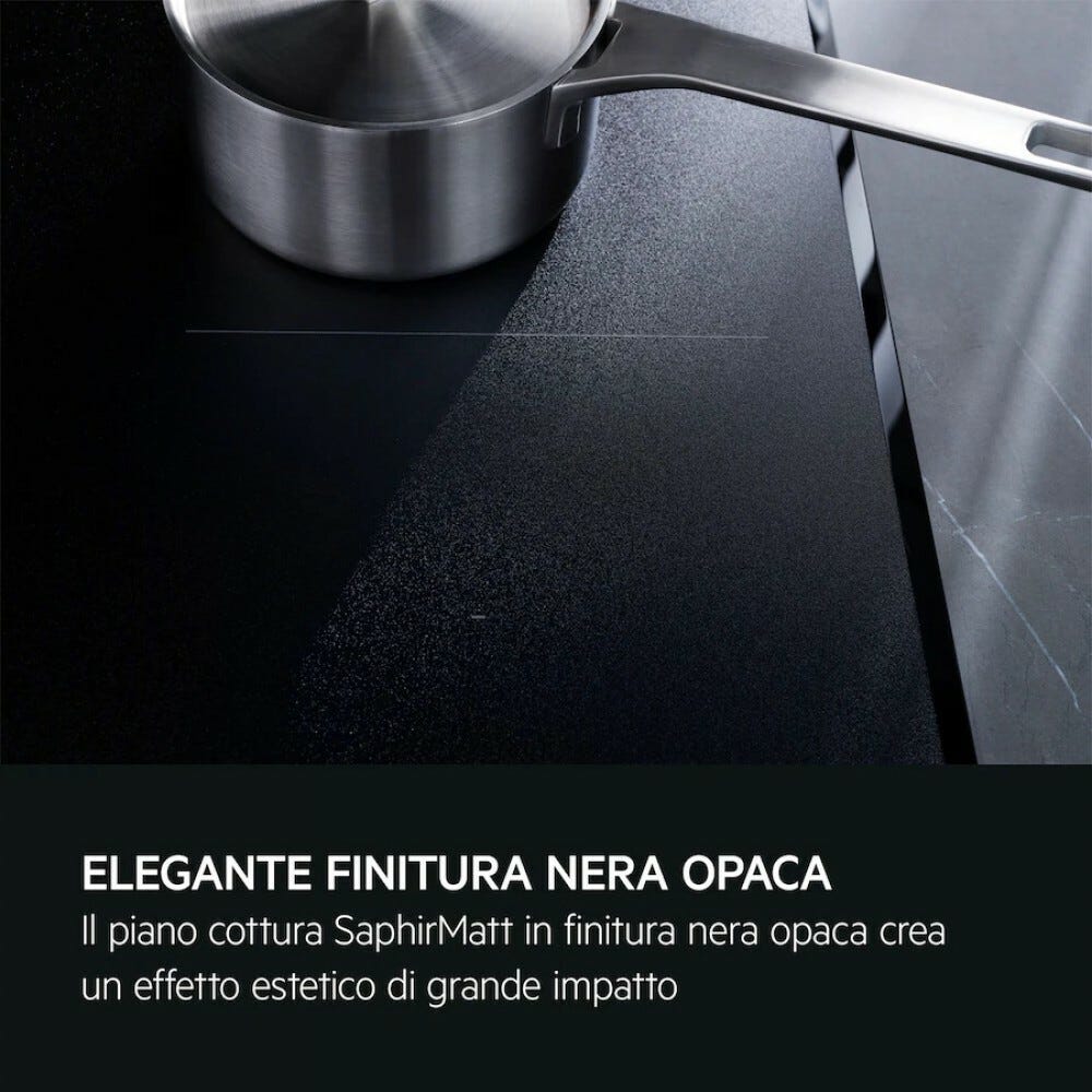 AEG NCP84C01AZ Piano ad induzione con cappa integrata 83 cm, SaphirMatt, Hob2Hood, vetroceramica nero